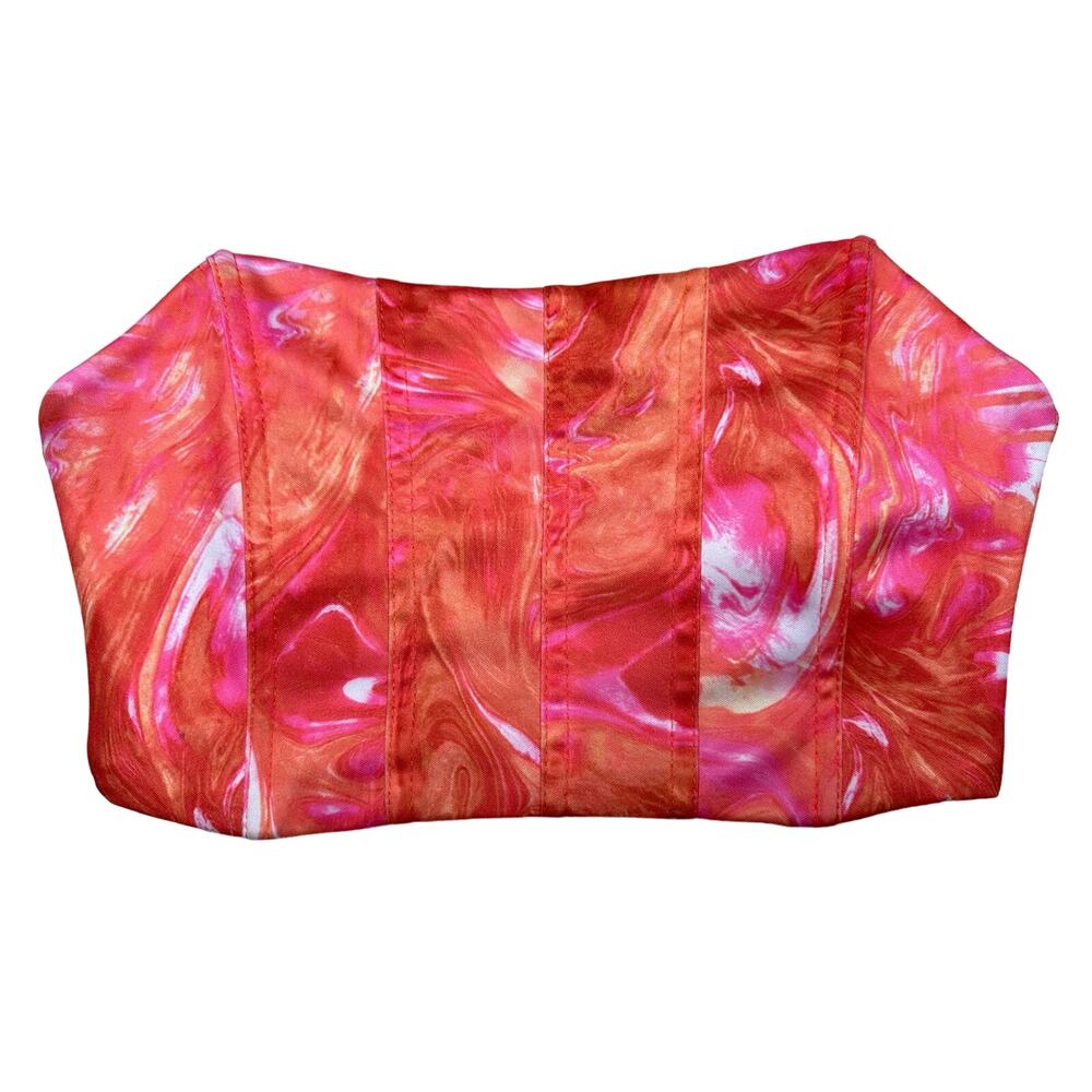 SHEIN: Corset Style Crop Top Orange Marbled
